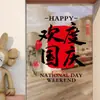 Pegatinas decorativas de vidrio para puertas del Festival de Medio Otoño, decoraciones rojas de bandera para ventanas de centros comerciales patrióticos del Día Nacional, pegatinas de decoración de ambiente para tiendas