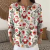 Sudadera de Punto con Cuello en V, Botones y Mangas Largas, Estilo Nuevo Transfronterizo, Otoño e Invierno, Suéter con Estampado de Moda Personalizado para Mujer