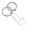 Llavero de Acero Inoxidable Largo con Forma de Medio Corazón para Pareja, Personalizable con Grabado, Colgante para Llavero DIY, Llavero Personalizado con Grabado