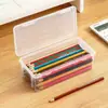Caja de Papelería, Caja para Bolígrafos, Caja de Almacenamiento Transparente, Caja Organizadora de Lápices de Gran Capacidad, Estuche para Lápices de Estudiante para Marcadores, Caja de Almacenamiento de Escritorio