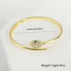 Nueva Pulsera Abierta Creativa Personalizada en Forma de Serpiente con Alto Color Europeo y Americano Transfronterizo Cobre Chapado en Oro Real Microincrustación de Zircón para Mujer
