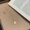 Xiaohongshu Nuevo Estilo Súper Brillante Calabaza Cepillada Trébol de Cuatro Hojas Wushi Pai Collar para Mujer Lujo Ligero Moda Versátil Cadena para Clavícula