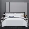 Conjunto de quatro peças para hotel direto da fábrica 40 branco puro cetim casa de temporada lençóis de cama capa de edredom fronha