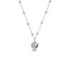 Trophy de Hoja de Metal Regalo Collar de Acero Inoxidable Titanio Impermeable No se Desvanece Piedra Natural Colgante de Flor de Loto Joyería para Mujeres