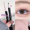 Plumín de Gusano de Seda de Doble Punta para Iluminar Párpados Dos en Uno hasta el Plumín Sombra Iluminadora Mate Perlado Maquillaje de Ojos que No se Corre Delineador