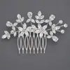 Suministro Transfronterizo de Peines para el Cabello de Flor de Zirconia, Accesorios de Lujo Europeos y Americanos para el Cabello de Novia, Peines para Sesión de Fotos de Boda Vintage, Venta al por Mayor