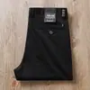 Estación Europea Pantalones Casuales de Gama Alta para Hombre Verano Nuevo Color Lavado Gris Oscuro Microelástico Corte de Negocios Rectos