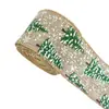 Cinta de Lino Artificial para Rollo de Navidad Árbol de Navidad Bronceado Reno Caja de Regalo Correa de Embalaje Lazo Cinta Decorativa