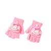 Guantes de dibujos animados de otoño e invierno para niños, cálidos y resistentes al frío, de medio dedo, para niños y niñas, para escribir con los dedos abiertos.