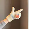 Guantes de felpa bonitos para mujer, de invierno, gruesos, cálidos, con pantalla táctil, de punto, de lana, para ciclismo, resistentes al frío, para estudiantes.