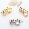 Color oro 14K reteniendo color corona cuentas de agujero grande micro incrustadas circonita flor sombrero anillo cuentas con cuentas accesorios hechos a mano diy