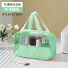 Nuevo neceser de viaje para mujer, bolsa de almacenamiento de cosméticos portátil, gran capacidad, color visible, bloqueo de color, PU impermeable, bolsa de aseo