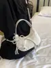 Bolsa de Palha Tecida Estilo Francês, Pequena Modelo Novo 2026, Bolsa de Ombro Estilosa e Texturizada, Bolsa Transversal de Braço Cor Sólida Única e Elegante