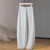 Pantalones súper elegantes de estilo "old money", de tiro alto, holgados, con pierna curva, para mujer, nuevos pantalones negros de pierna ancha para traje de oficina, para primavera y otoño
