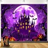 Decoración de Halloween Tela Colgante Casa Embrujada Calabaza Murciélago Tela de Fondo para Fotos Bar Fiesta Decoración de Pared Tapiz Venta al por Mayor