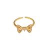 Anillo de plata de ley 925 con diseño de mariposa de lujo ligero y de alta calidad para mujer, de nicho de verano, con temperamento ajustable, de moda, con dedo índice abierto.