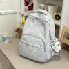 Mochila Estilo Coreano de Bolinhas Estilo Ins de Grande Capacidade para Mulheres Estudantes do Ensino Fundamental e Médio Alta Aparência Campus Comutação Viagem Bolsa Escolar
