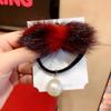 Elástico de cabelo feminino, corda de elástico alto, faixa de cabelo, Coreia do Sul, celebridade da Internet, capa de couro simples, corda de cabeça feminina, acessórios de cabeça de pérola