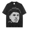 Camiseta Sencilla Transfronteriza con Estampado de Tres Bolas Lamelo Americana Vintage Suelta Pesada Casual Manga Corta Marca de Moda Ins