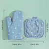 [Personalizado] Juego de Guantes Aislantes del Calor 100% Algodón, Engrosado, Resistente a Altas Temperaturas, Apto para Horno, Apto para Microondas, Anti-quemaduras, Resistente al Calor