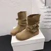 2026 Botas Outono Inverno Estilo Ocidental Botinhas Novo Retrô Bico Redondo Meia-Canela Botas Martin Salto Embutido Aumentador de Altura Botas Curtas Casuais Femininas