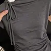 Camiseta Informal de Manga Corta para Mujer con Diseño de Lazo Retro 2026 Verano Nuevo Estilo Coreano Parte de Abajo Plisada Camiseta Superior