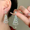Brincos de Árvore de Natal para Mulheres, Brincos com Franjas de Zircônia Colorida, Brincos com Design de Nicho, Brincos de Alta Qualidade, Joias