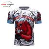 Nova Roupa Masculina Slim-fit Camiseta de manga curta com absorção de suor Impressão digital Esportes Fitness Meia manga justa