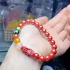 Pulseira Agate Cinco Deuses da Riqueza com Areia Imperial de Conteúdo Médio, um Presente de Aniversário para Namorada ou Melhor Amiga