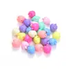 Acrílico Color Primavera Lazo Agujero Grande Corazón de Melocotón Garra de Gato Cuentas Sueltas Niños Pulsera DIY Cadena de Teléfono Móvil Accesorios de Joyería