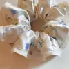 Goma para el Pelo Floral de Satén de Alta Gama para Mujer, Suave Lazo para Moños, Cuerda para Cola de Caballo Baja, Accesorio para el Cabello