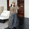 Conjunto de Duas Peças T-shirt de Manga Longa Estilo Coreano Desenho Animado Calça de Perna Larga para Meninas Outono Nova Chegada Conjunto de Roupa Casual Tendência para Crianças Outono T