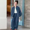 Traje de Mezclilla para Niñas Primavera y Otoño 2026 Nuevo Casual Estilo Coreano Cuello Redondo Bolsillo Traje de Mezclilla para Niñas Mayores