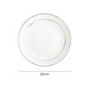 Plato para Bistec con Borde Dorado Plato Cerámico Redondo Plato de Hueso Plato Plano con Hilo Dorado Plato Hondo Vajilla Plato para Comida Occidental Plato para Platillo Frío