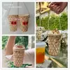 Cesta de bambu copo para bebida tecelagem de bambu cesta de bambu tubo de bambu conjunto de produtos de bambu gaiola para copo copo de chá de leite check-in celebridade da internet manga oca sorvete