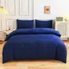 Conjunto de cama de quatro peças para comércio exterior transfronteiriço, capa de edredom de cor sólida de peça única, lençol com elástico, fronha, conjunto de cama