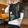 Suéter estampado de otoño e invierno para hombre 2022 primavera y otoño estilo coreano nuevo cuello redondo suelto top elegante estilo Hong Kong moda