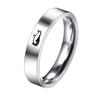 Anillo de Pareja de Acero de Titanio Nuevo de 4 mm Transfronterizo Pingüino Corazón Anillo de Lujo Accesible de Alta Gama Anillo para Hombre y Mujer Anillo para Mujer