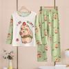 2025 Nuevo Conjunto de Ropa para el Hogar de Pantalones de Manga Larga para Niños Casual Primavera y Otoño Pijamas Ropa Delgada para Aire Acondicionado para Niños y Niñas