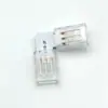 Conector de Fivela RGB 2812 Phantom Light Strip 3P 10mm Sem Solda Linha de Conexão de Fivela de Canto Cristal em Forma de L