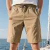 2025 Calções de Praia Masculinos Transfronteiriços Europeus e Americanos Verão Meninos Casuais Leve Luxo Calças de Cinco Pontos Transfronteiriços Cordão Tamanho Grande Shorts