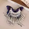 2026 Nuevo Venta Caliente Mariposa Azul Brillante Retro Mariposa Borla Pinza para el Cabello para Niñas Parte Trasera de la Cabeza Lado Nuevo Estilo Chino Accesorios para el Cabello
