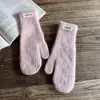 Coreia do Sul Dongdaemun Dopamina Ins Luvas de Pelo de Coelho Femininas Inverno à Prova de Frio Quentes Dedos Moda Personalizada Conjunto de Bolsa