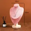 Maniquí de Madera Rosa en Stock, Soporte para Joyería para Exhibición y Almacenamiento de Collares, Accesorios para Transmisiones en Vivo y Exhibición en Puestos