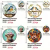 Letrero Redondo de Lata Vintage con Animales Sonrientes de Dibujos Animados, Placa Decorativa para Pared de Jardín y Patio, Pintura Decorativa de Arte en Hierro