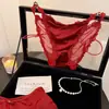 Ropa interior para mujer de encaje color borgoña del signo zodiacal, sexy con cortes, color nude, sin costuras, alta elasticidad, que cubre la cadera, transpirable y cómoda