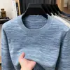 Suéter Masculino de Punto con Degradado Transfronterizo Otoño 2026 Cuello Redondo Pulóver Estilo Coreano Corte Delgado Joven Casual Moda Masculina Tejidos