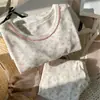Conjunto de Roupas de Outono para Meninas em Estilo Nórdico, Macio e Amigo da Pele, Roupa para Casa, Conjunto de Pijama Térmico Base para Bebê