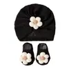 Set de Sombrero y Calcetines para Bebé de Comercio Exterior, Set de Sombrero Hiyab Floral para Recién Nacido, Set de Accesorios para la Cabeza de Bebé, Calcetines para Bebé