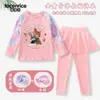 Bañador Infantil Bunny Judy Nick para Niñas de Dos Piezas Manga Larga Pantalón Largo Protección Solar Secado Rápido Conjunto de Bañador para Niñas